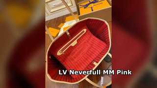 Louis Vuitton Neverfull MM Bolso rosa con monograma