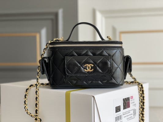 Caso calificado de encargo de la vanidad de Chanel 22K de los bolsos de la corderina bolsillo multi