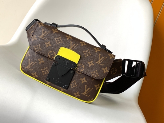 Encante al mensajero del bolso de la bolsa de Louis Vuitton Monogram Macassar Barrel de la cerradura de S