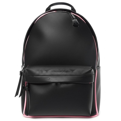 Mochila de diseñador en estilo negro y rosa con monograma de cuero Shadow Calf Leather y bolsillo interior plegable
