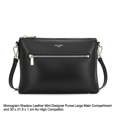 Mini bolsos de diseño de cuero Monogram Shadow con compartimento principal grande y 30 x 21,5 x 1 cm para alta competición