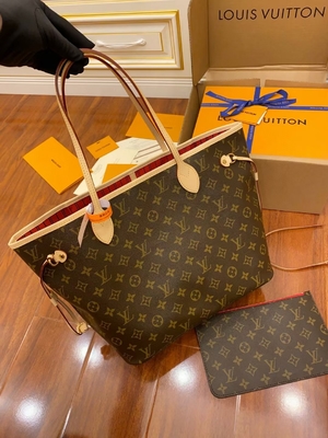 Cuero de categoría A italiano rosado de Neverfull milímetro de la lona del monograma de Louis Vuitton Designer Monogram Bag