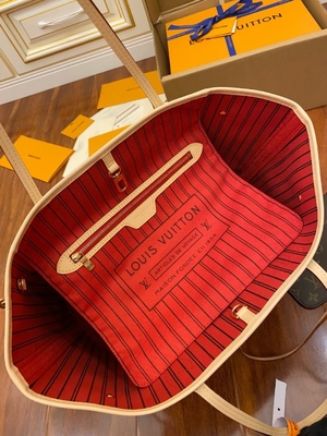 Cuero de categoría A italiano rosado de Neverfull milímetro de la lona del monograma de Louis Vuitton Designer Monogram Bag