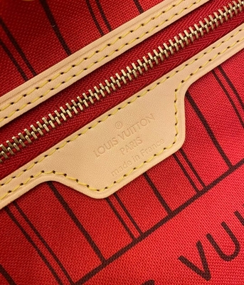 Cuero de categoría A italiano rosado de Neverfull milímetro de la lona del monograma de Louis Vuitton Designer Monogram Bag