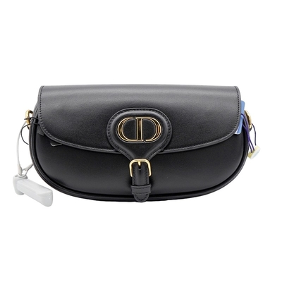 Bolso negro Dior Bobby East West Bag Hobo de la honda de la silla de montar de la piel de becerro