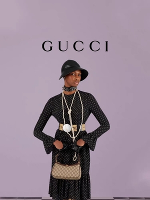 Pequeño bolso supremo GUCCI Ophidia de la axila del cuero de la lona del GG