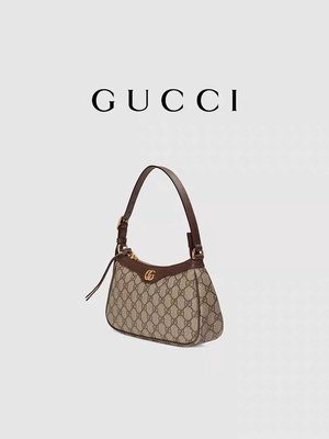 Pequeño bolso supremo GUCCI Ophidia de la axila del cuero de la lona del GG