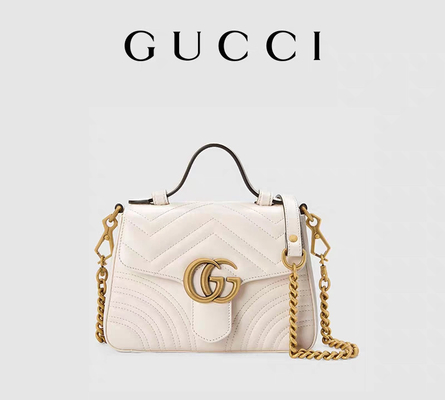 Piel de becerro blanca calificada GG Marmont Tote Bag Quilted Leather de Bag del mensajero