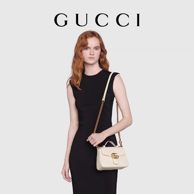 Piel de becerro blanca calificada GG Marmont Tote Bag Quilted Leather de Bag del mensajero