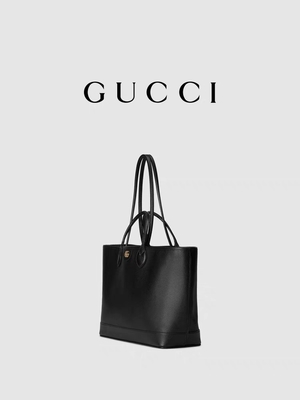 GUCCI Ophidia calificó el bolso pequeño negro de cuero granuloso medio