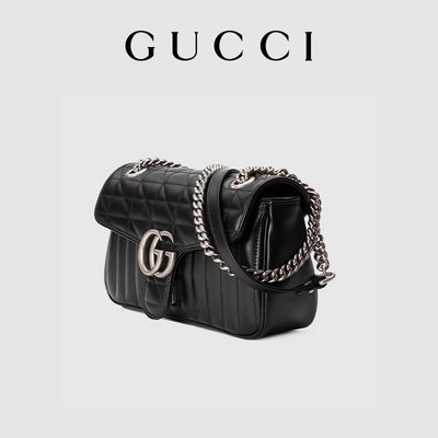 El GG de GUCCI calificó el bolso de Bag Marmont Shoulder del mensajero pequeño cuero acolchado