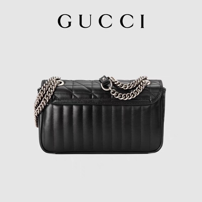 El GG de GUCCI calificó el bolso de Bag Marmont Shoulder del mensajero pequeño cuero acolchado