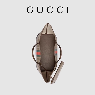 Bolso de Brown Gucci Ophidia de las mujeres calificadas pequeño Tote Ebony medianamente grande