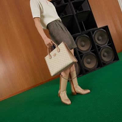 Pequeño bolso supremo Tote With Interlocking G de la lona de Gucci