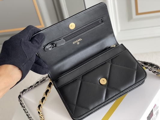 El oro Preloved de la corderina calificó el bolso de la aleta de Chanel 19 del bolso mini OEM