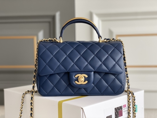 Pequeños piel de becerro y oro granulosos Tone Metal de Chanel Branded Ladies Handbag Caviar