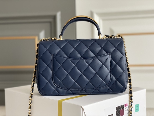 Pequeños piel de becerro y oro granulosos Tone Metal de Chanel Branded Ladies Handbag Caviar