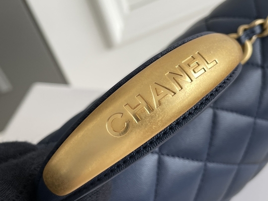 Pequeños piel de becerro y oro granulosos Tone Metal de Chanel Branded Ladies Handbag Caviar