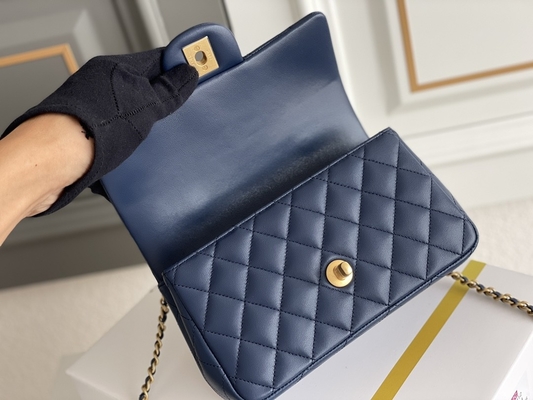 Pequeños piel de becerro y oro granulosos Tone Metal de Chanel Branded Ladies Handbag Caviar