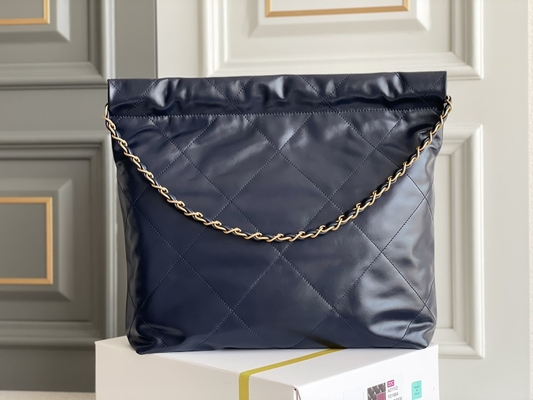 marina de guerra Chanel 22&quot; de la piel de becerro 22S ODM del bolso del bolso de basura pequeño”