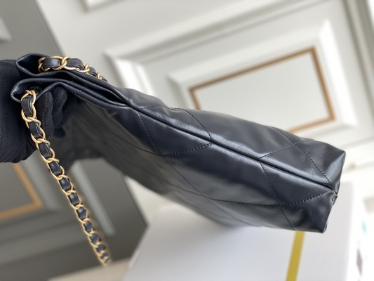marina de guerra Chanel 22&quot; de la piel de becerro 22S ODM del bolso del bolso de basura pequeño”