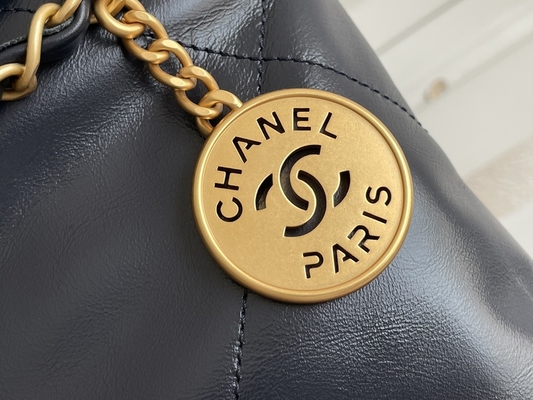 marina de guerra Chanel 22&quot; de la piel de becerro 22S ODM del bolso del bolso de basura pequeño”