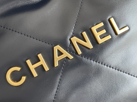 marina de guerra Chanel 22&quot; de la piel de becerro 22S ODM del bolso del bolso de basura pequeño”