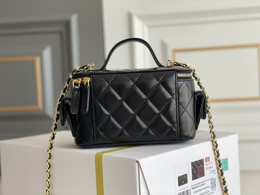 Caso calificado de encargo de la vanidad de Chanel 22K de los bolsos de la corderina bolsillo multi