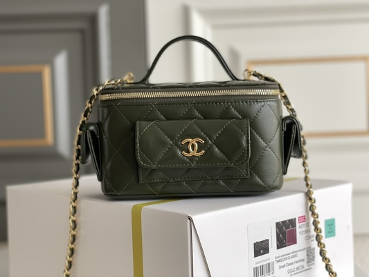 Caso calificado de encargo de la vanidad de Chanel 22K de los bolsos de la corderina bolsillo multi