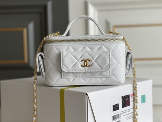 Caso calificado de encargo de la vanidad de Chanel 22K de los bolsos de la corderina bolsillo multi