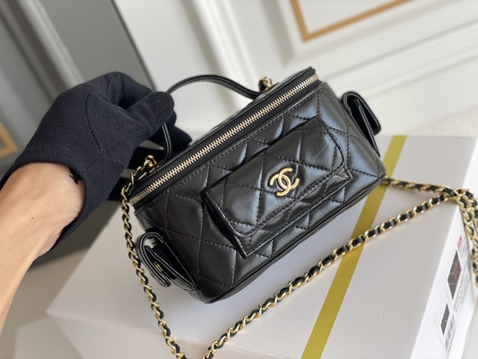 Caso calificado de encargo de la vanidad de Chanel 22K de los bolsos de la corderina bolsillo multi