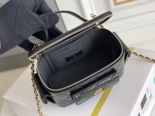 Caso calificado de encargo de la vanidad de Chanel 22K de los bolsos de la corderina bolsillo multi
