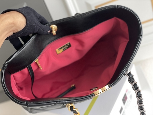 Estilo casual de la oficina de partido de Chanel Classic Lambskin Bag Plain de la corderina