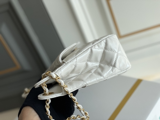 La piel de becerro blanca clásica Preloved calificó la cadena Chanel del bolso 2023 bolsos de la travesía