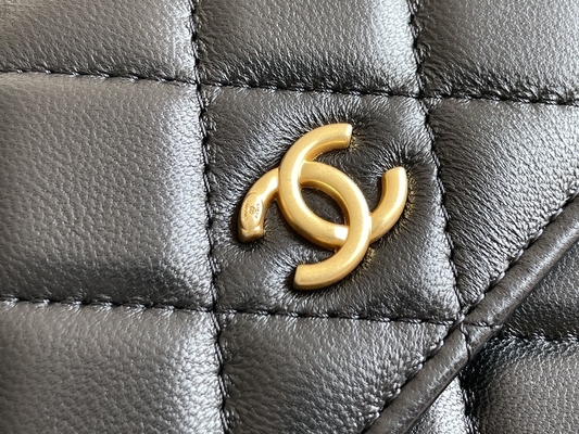 Cartera negra de los bolsos del embrague del WOC de Mini Coco Chanel en una cadena CF20