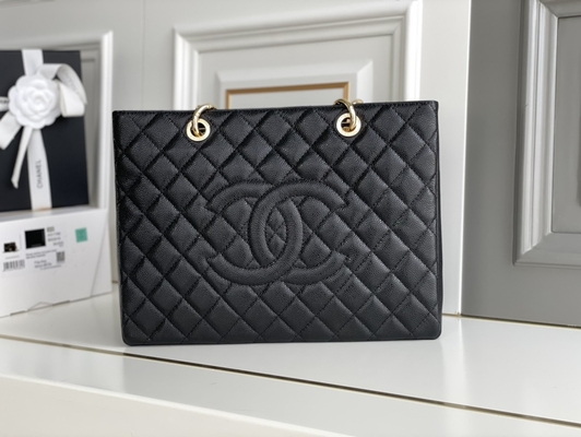 Bolso grande del totalizador GST de las compras de Chanel Lychee Leather Caviar Grand