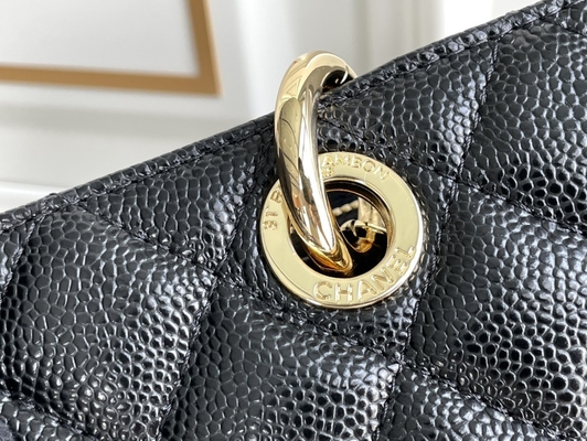 Bolso grande del totalizador GST de las compras de Chanel Lychee Leather Caviar Grand