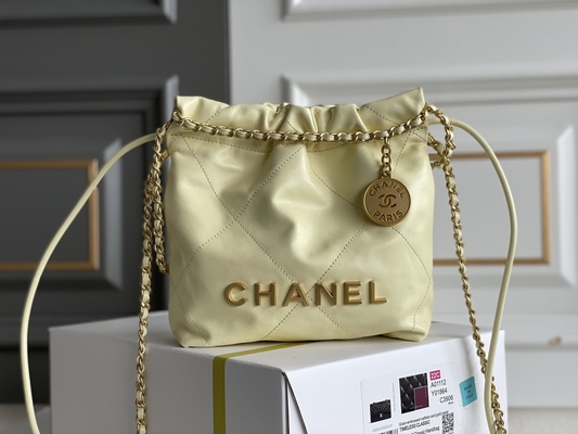 Amarillo negro blanco del MINI rosa de la piel de becerro 22S de Chanel Branded Ladies Handbag 22B