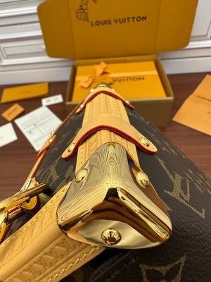 Maleta lateral Presbyopic del bolso del monograma P.M. del tronco de Louis Vuitton LV de la lona de Brown