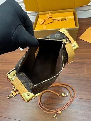 Maleta lateral Presbyopic del bolso del monograma P.M. del tronco de Louis Vuitton LV de la lona de Brown