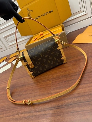 Maleta lateral Presbyopic del bolso del monograma P.M. del tronco de Louis Vuitton LV de la lona de Brown