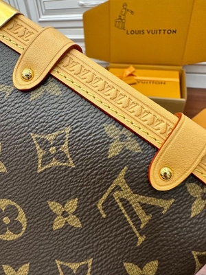 Maleta lateral Presbyopic del bolso del monograma P.M. del tronco de Louis Vuitton LV de la lona de Brown