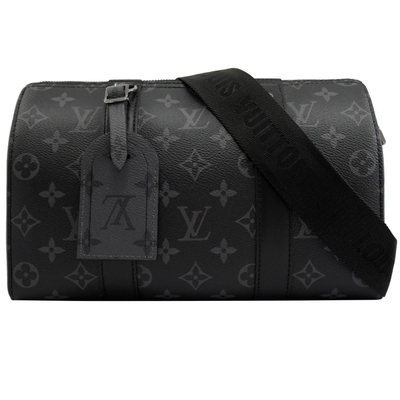 Cruz clásica de la lona del telar jacquar del bolso de la CIUDAD KEEPALL del LV del eclipse del monograma - bolso de Boston del cuerpo