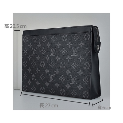 El eclipse del monograma calificó el ajuste para hombre de Pochette Louis Vuitton Voyage Pouch Canvas del bolso