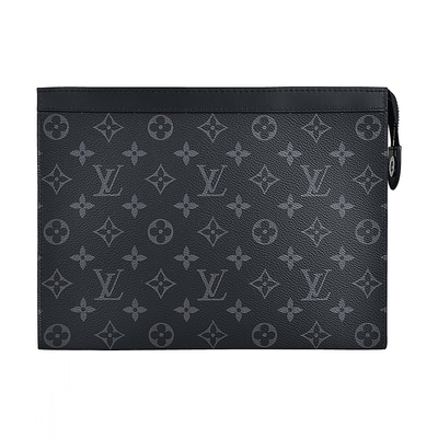 El eclipse del monograma calificó el ajuste para hombre de Pochette Louis Vuitton Voyage Pouch Canvas del bolso