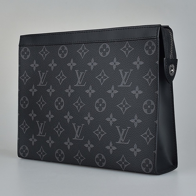 El eclipse del monograma calificó el ajuste para hombre de Pochette Louis Vuitton Voyage Pouch Canvas del bolso