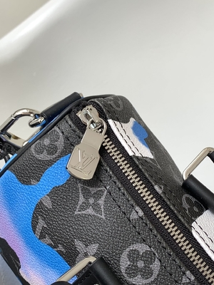 El eclipse del monograma de la salida del sol calificó el sitio de Bag LV Keepall Bandoulière 25 del mensajero con una visión