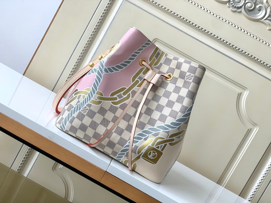 El rosa blanco Damier Azur Canvas LV calificó el bolso del cubo de Bag NéONoé milímetro del mensajero