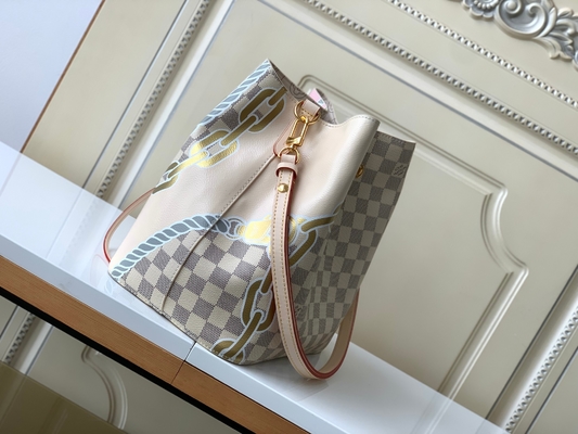 El rosa blanco Damier Azur Canvas LV calificó el bolso del cubo de Bag NéONoé milímetro del mensajero