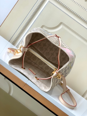 El rosa blanco Damier Azur Canvas LV calificó el bolso del cubo de Bag NéONoé milímetro del mensajero